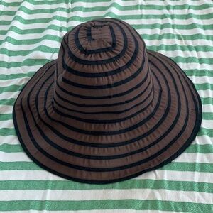 Coldwater Creek Brown and Black Striped Hat